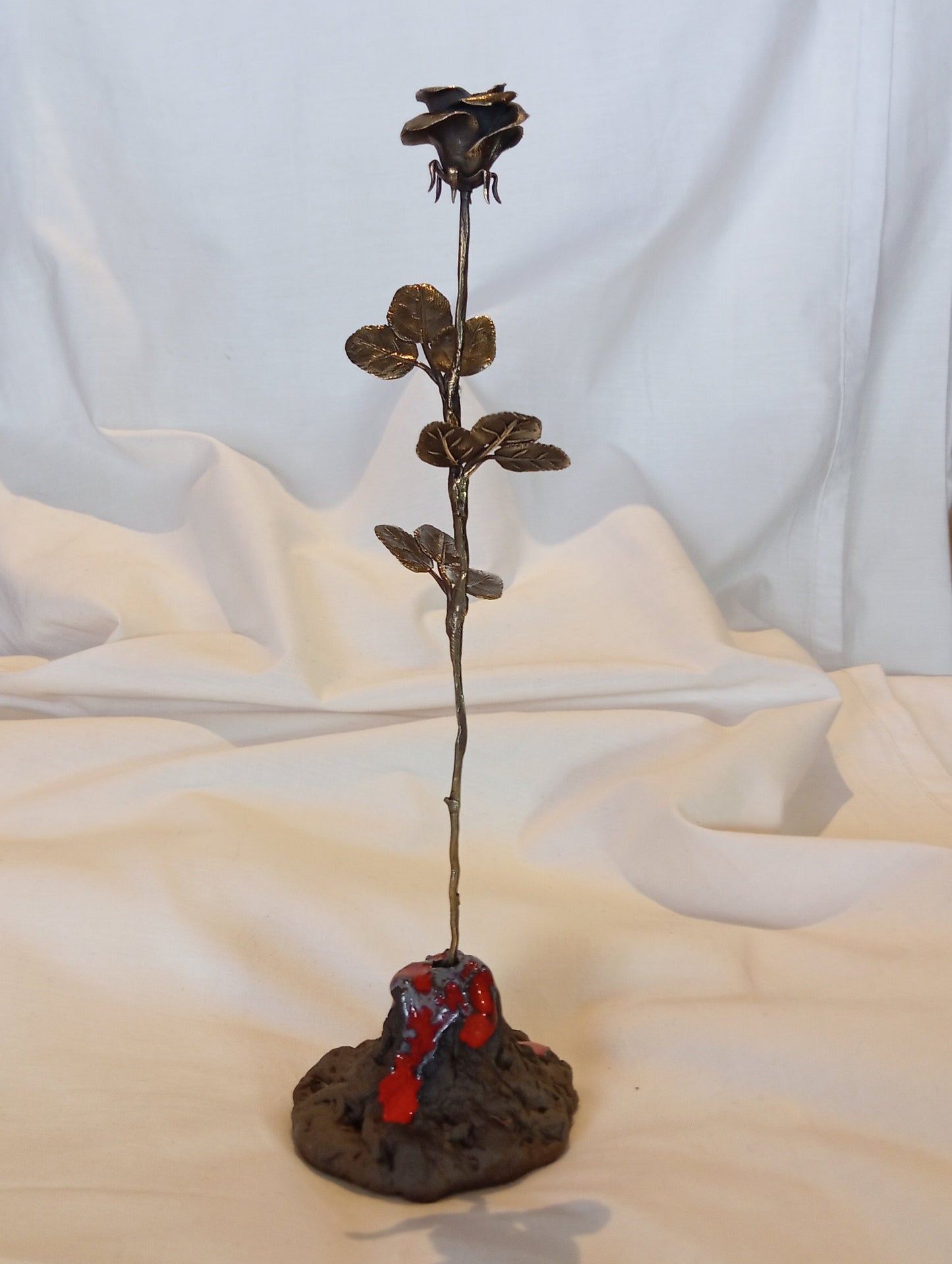 Rosa de Sant Jordi pequeña en bronce única