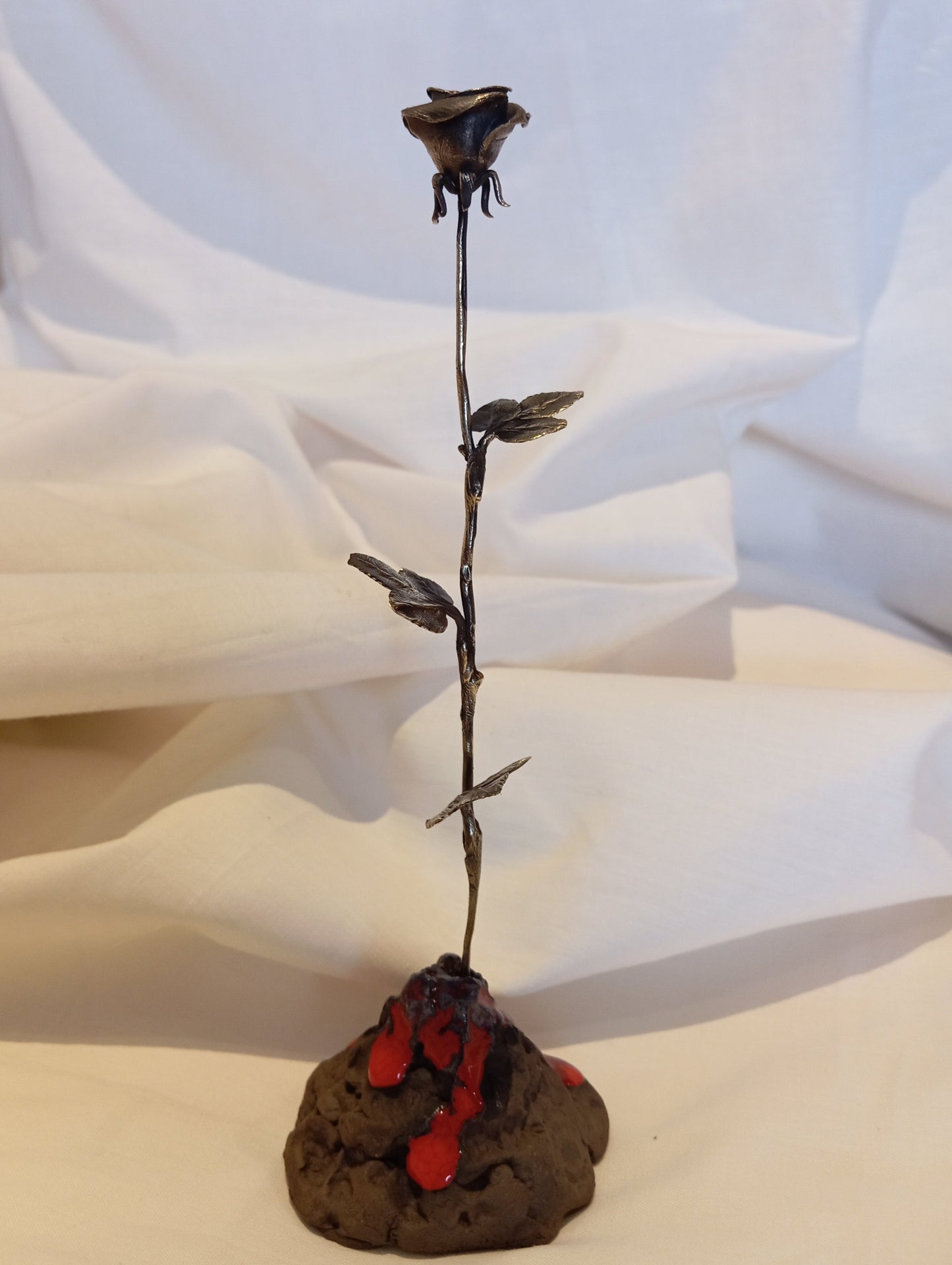 Rosa de Sant Jordi en bronce única