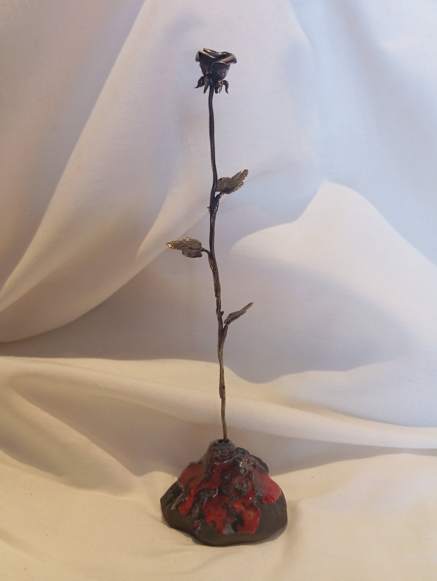 Rosa de Sant Jordi en bronce grande única