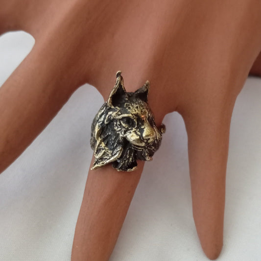 Anillo de lince en bronce