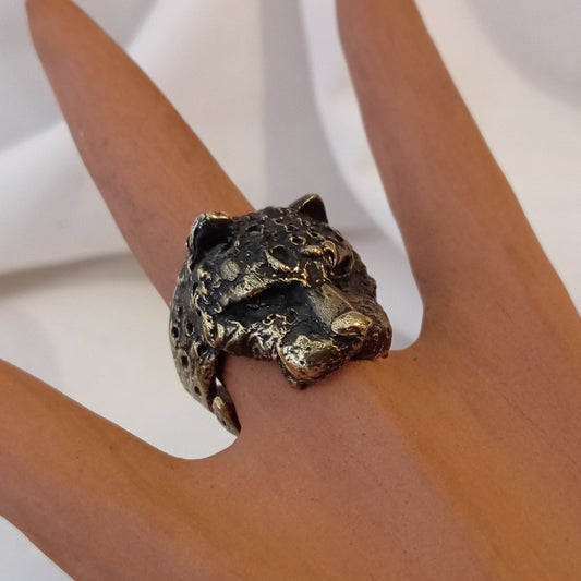 Anillo de pantera en bronce