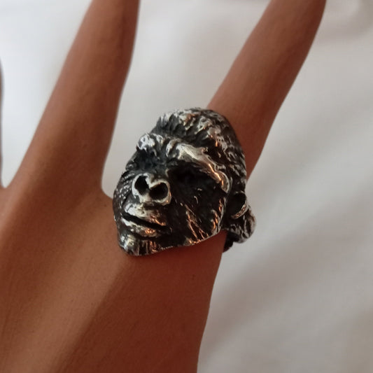 Anillo de gorila en plata